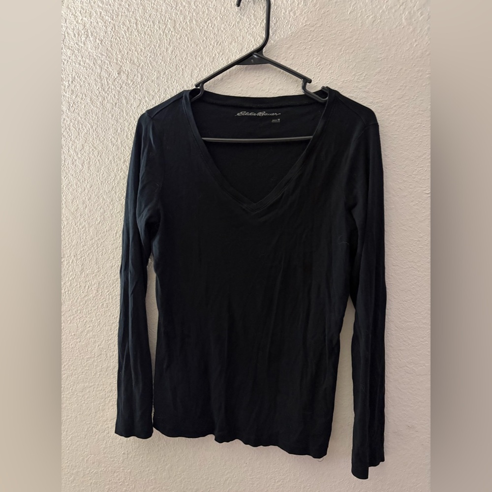 Eddie Bauer Women's Long Sleeve Black Tee